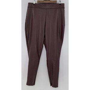 NWOT A New‎ Day Plus Size Faux Leather Burgundy Pull On Leggings XXL Biker Rock